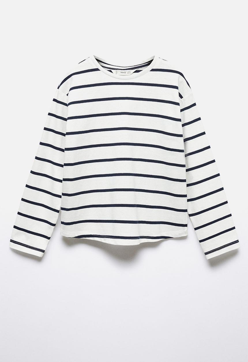 MANGO - T-shirt stripes - navy