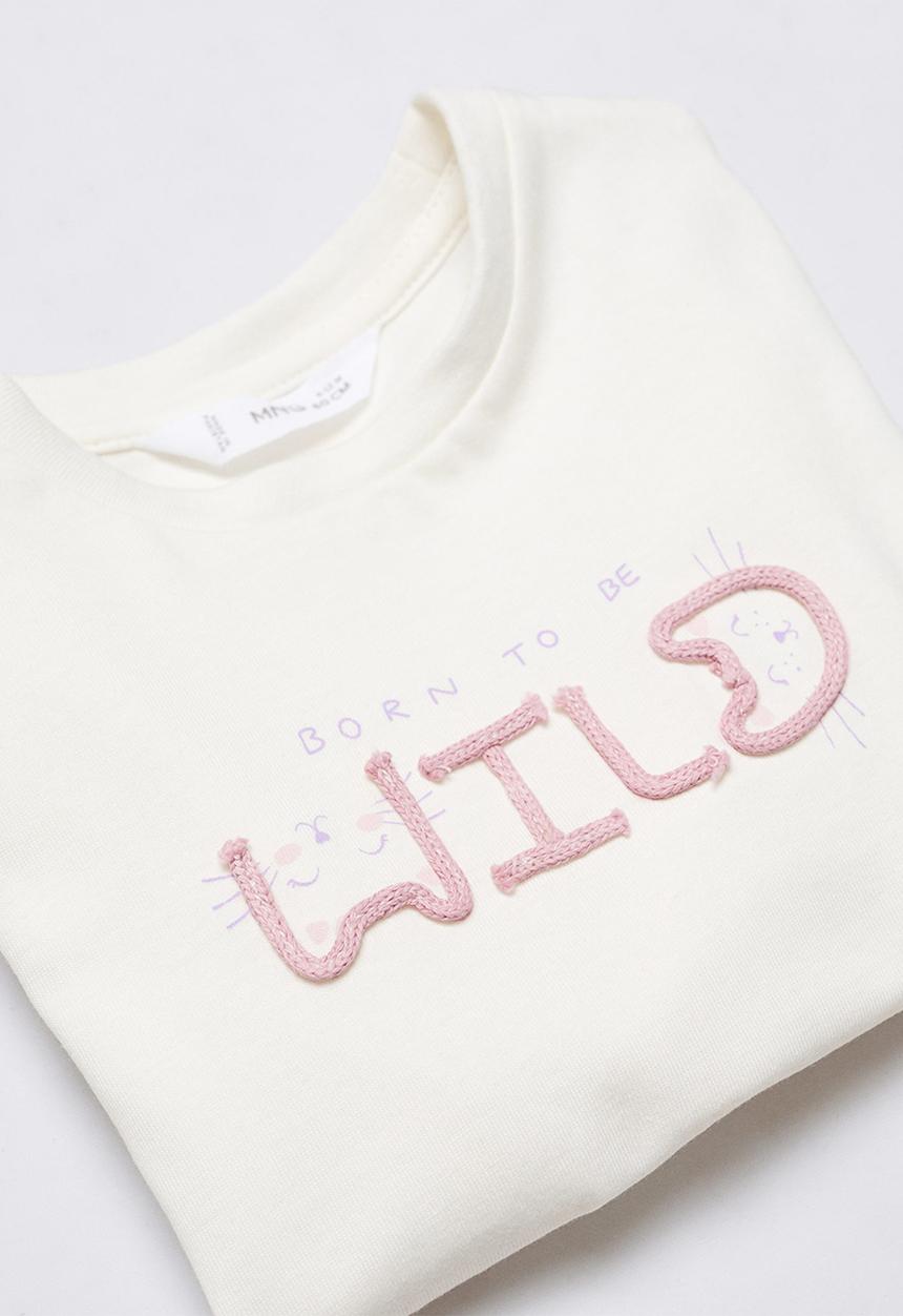 MANGO - T-shirt wild - off white