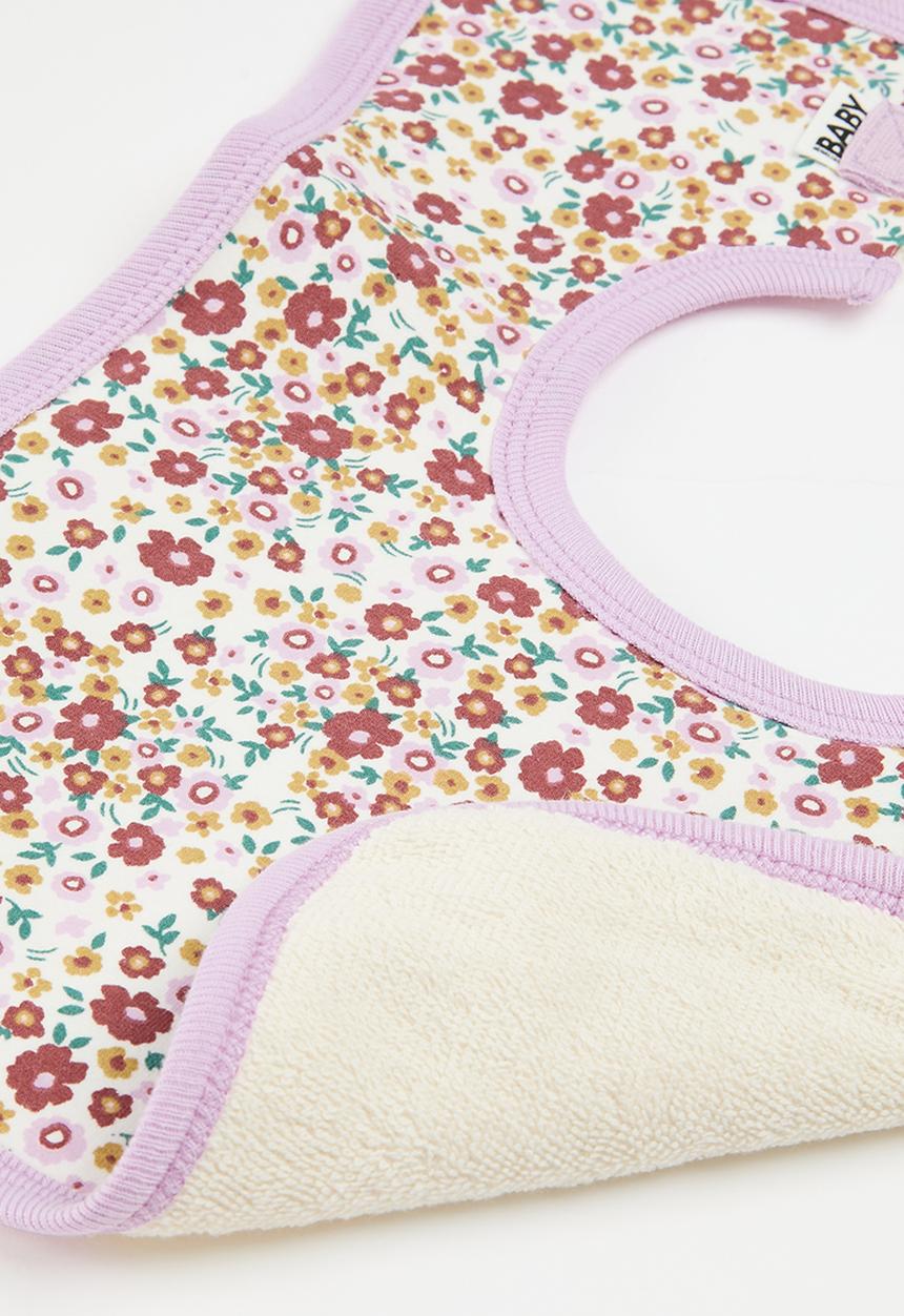 Cotton On - The square bib & bow tie headband set - vanilla / helena floral