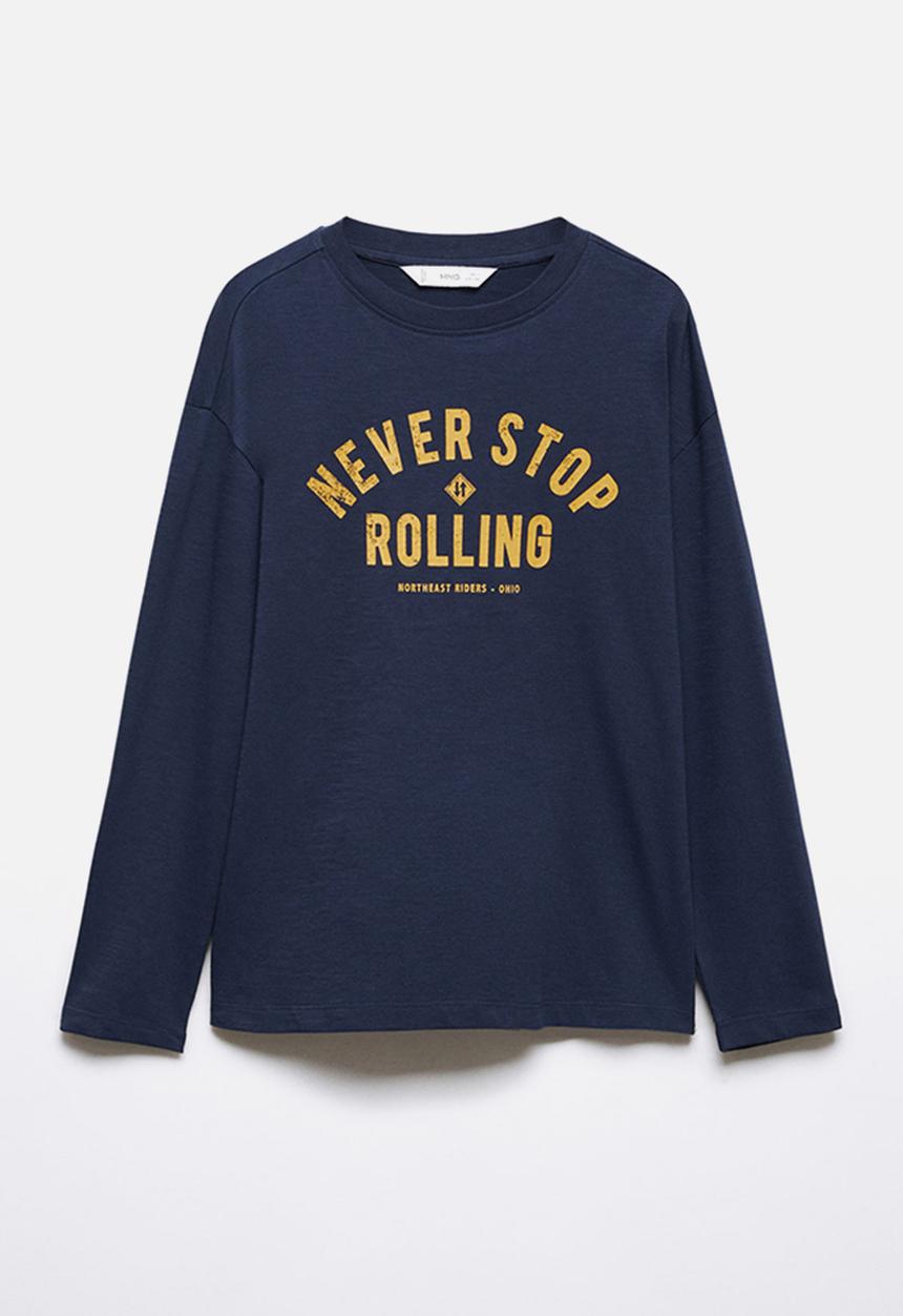 MANGO - T-shirt urban - navy