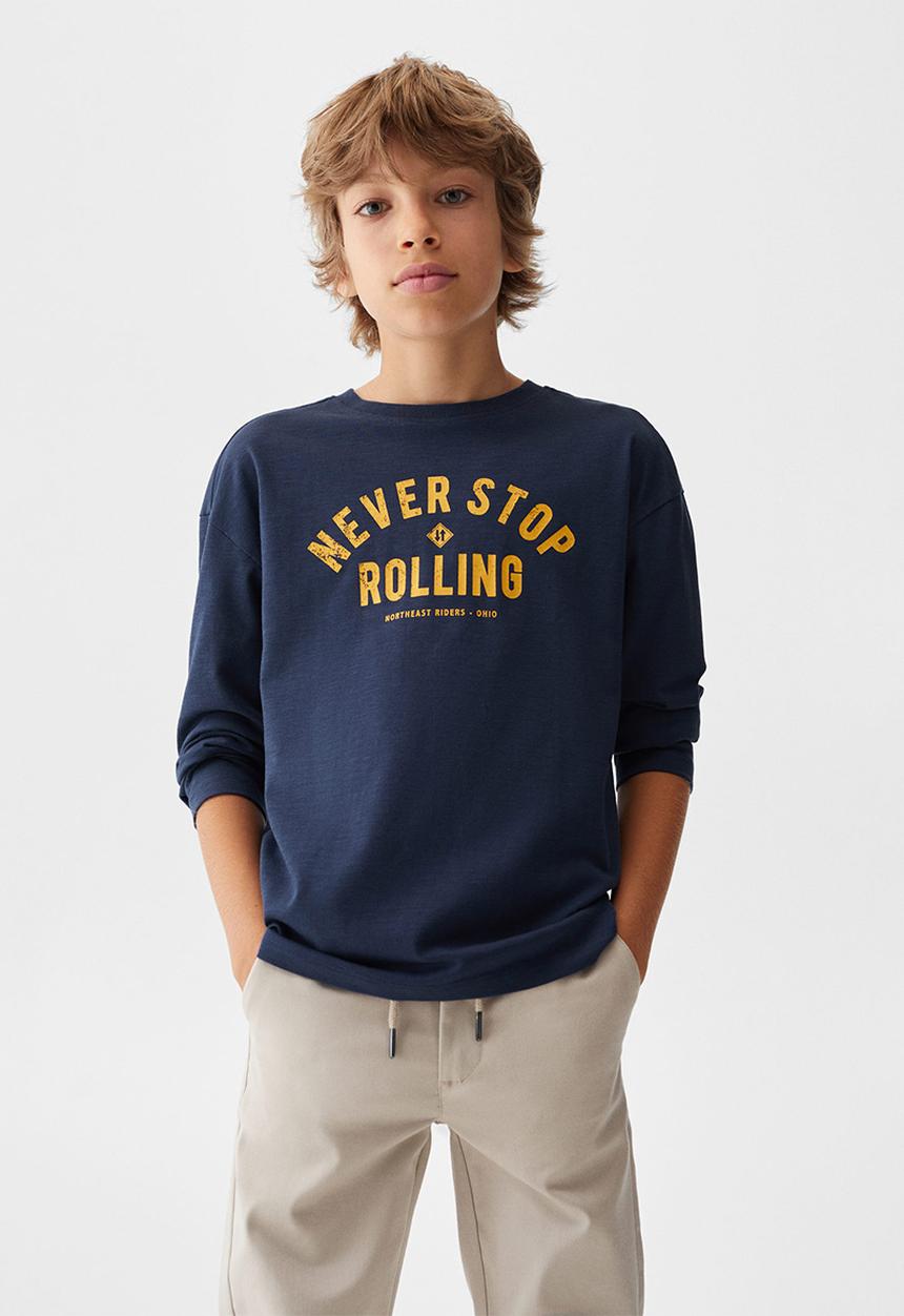 MANGO - T-shirt urban - navy
