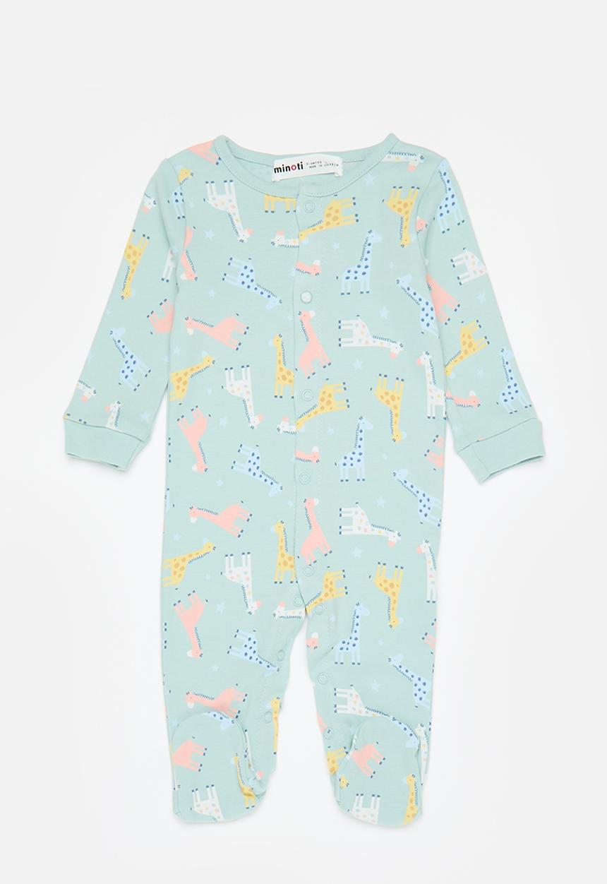 MINOTI - 2 Pack sleepsuit - green & white