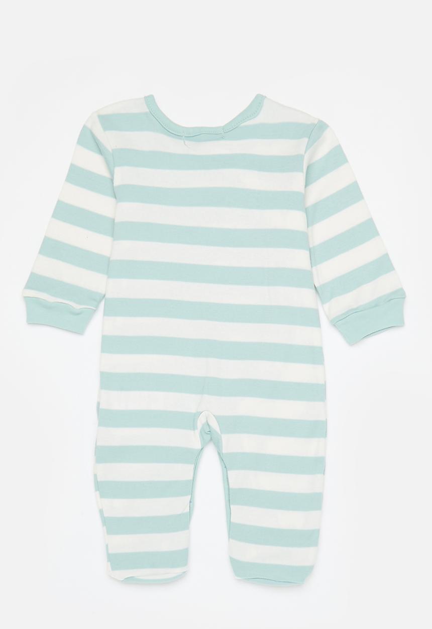 MINOTI - 2 Pack sleepsuit - green & white