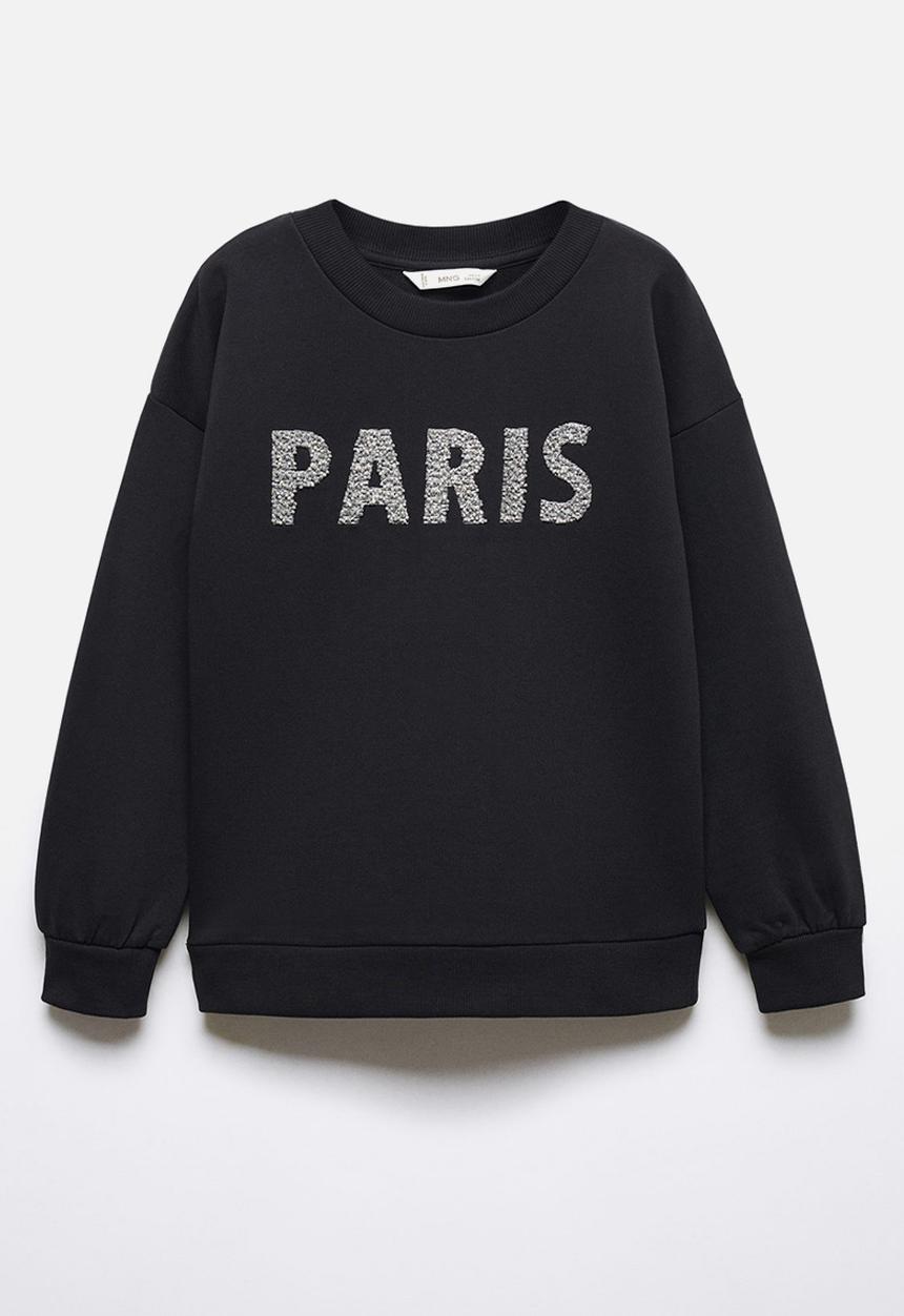 MANGO - Sweatshirt paris - black