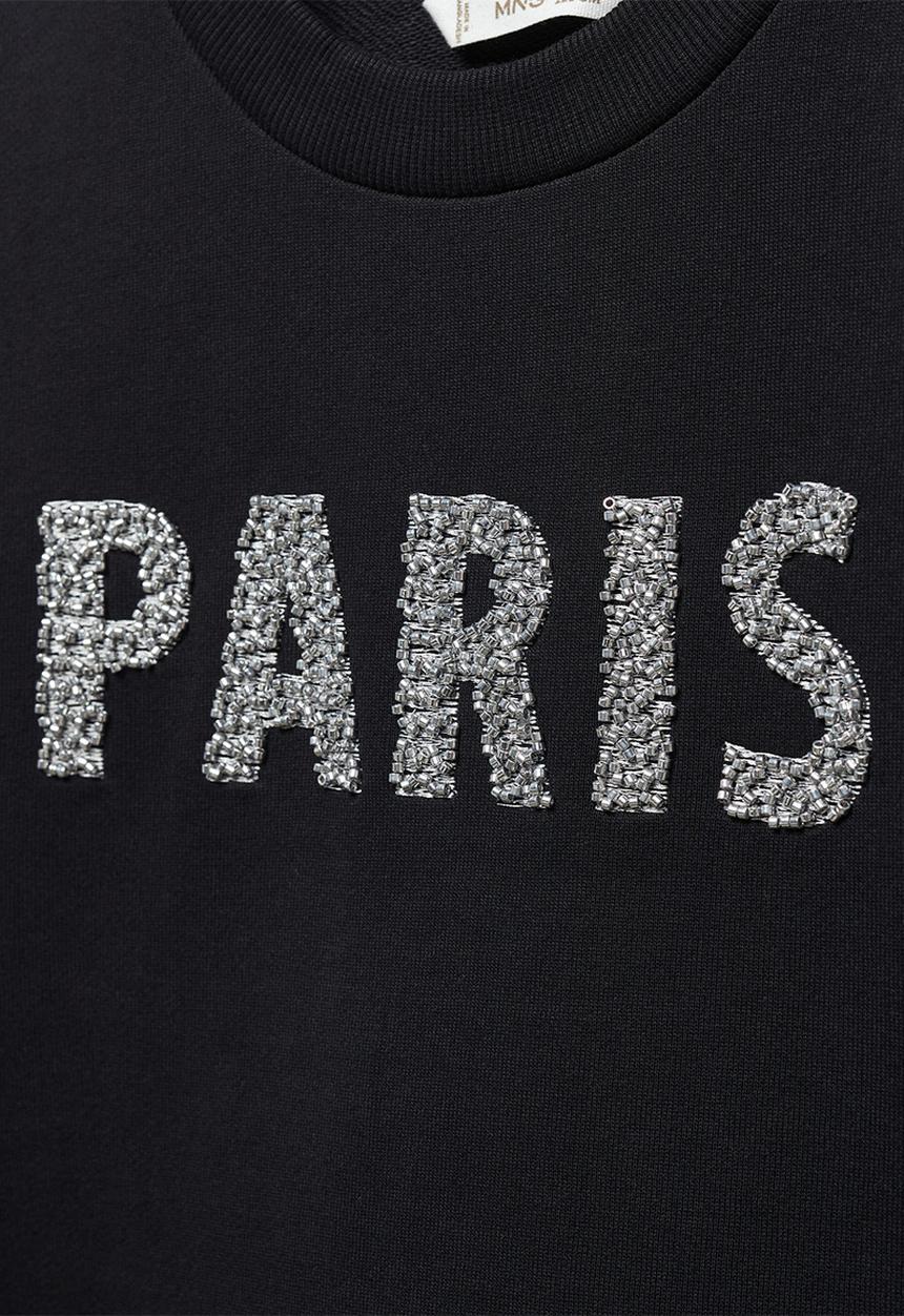 MANGO - Sweatshirt paris - black