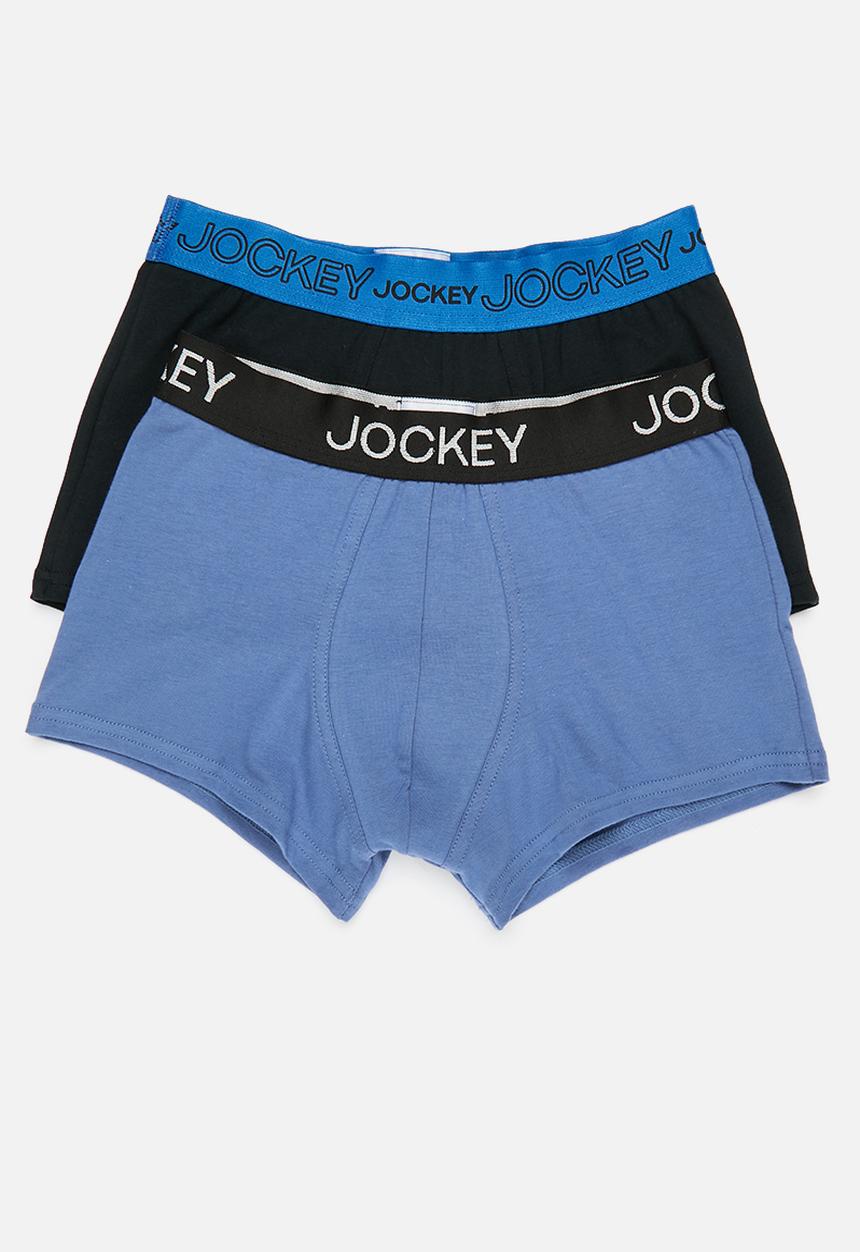 Jockey - Boys 2 pack pouch trunks - black & blue