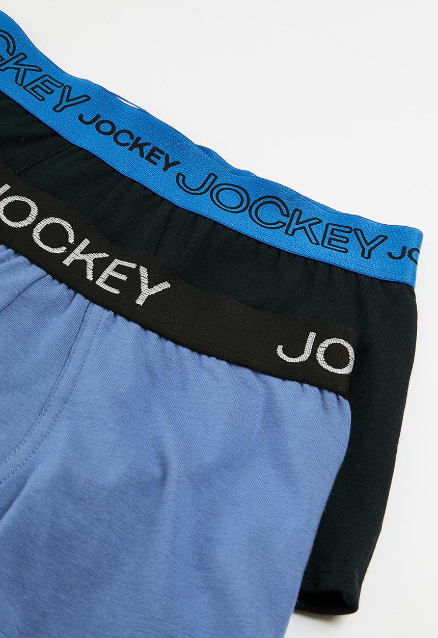 Jockey - Boys 2 pack pouch trunks - black & blue
