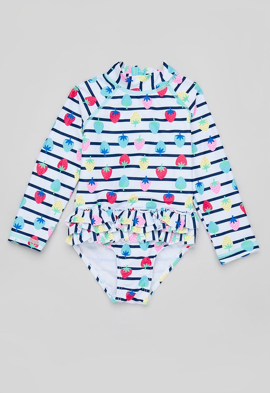 MINOTI - Long sleeve swimsuit - white