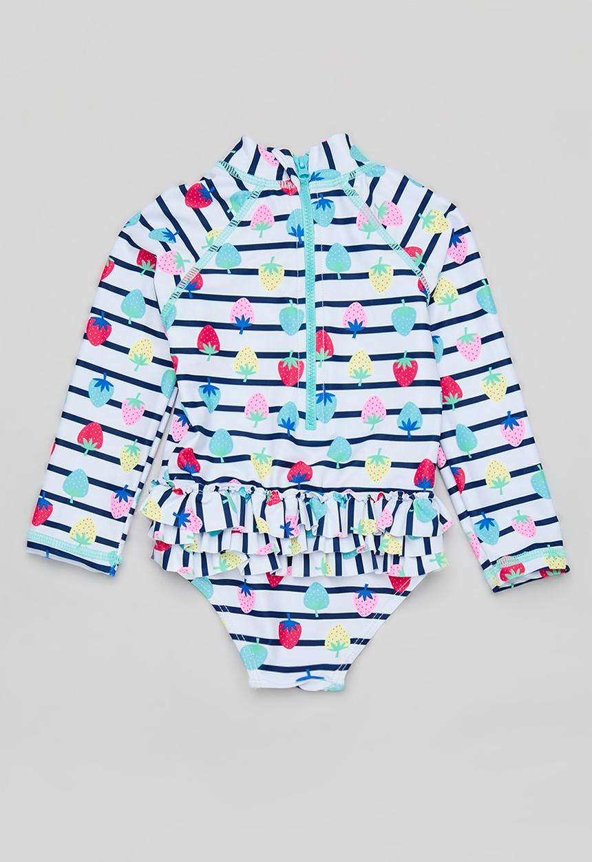 MINOTI - Long sleeve swimsuit - white