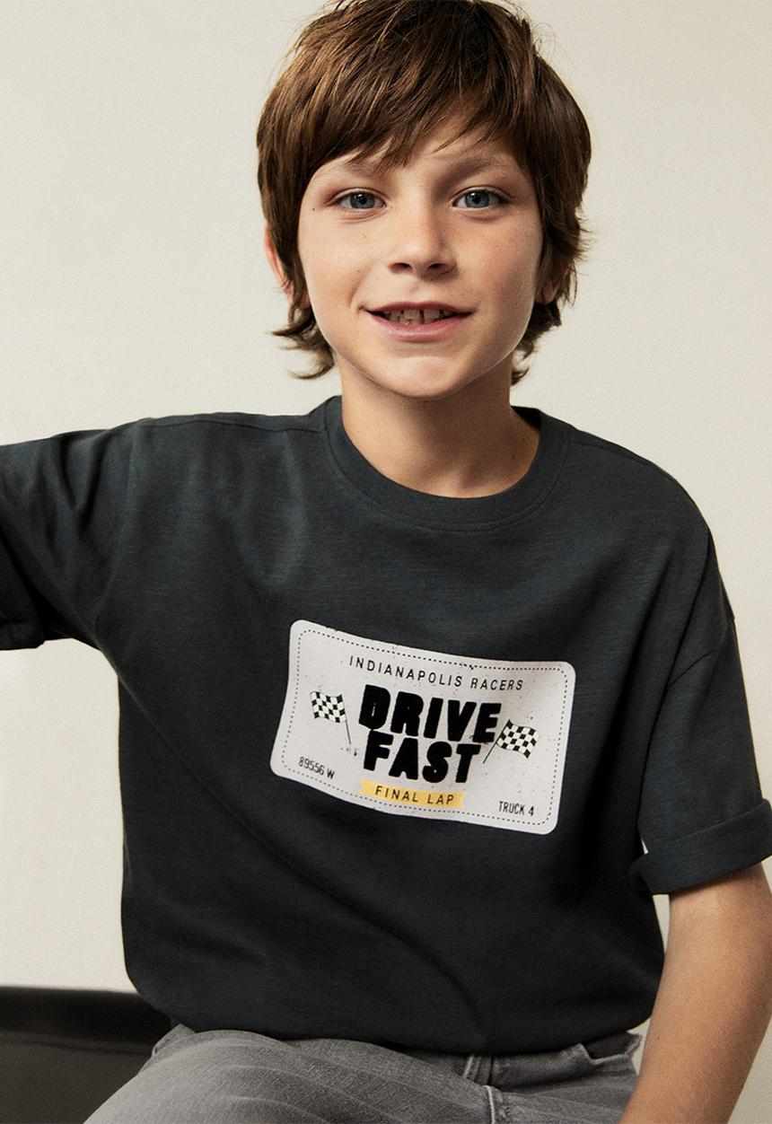 MANGO - T-shirt drive - charcoal