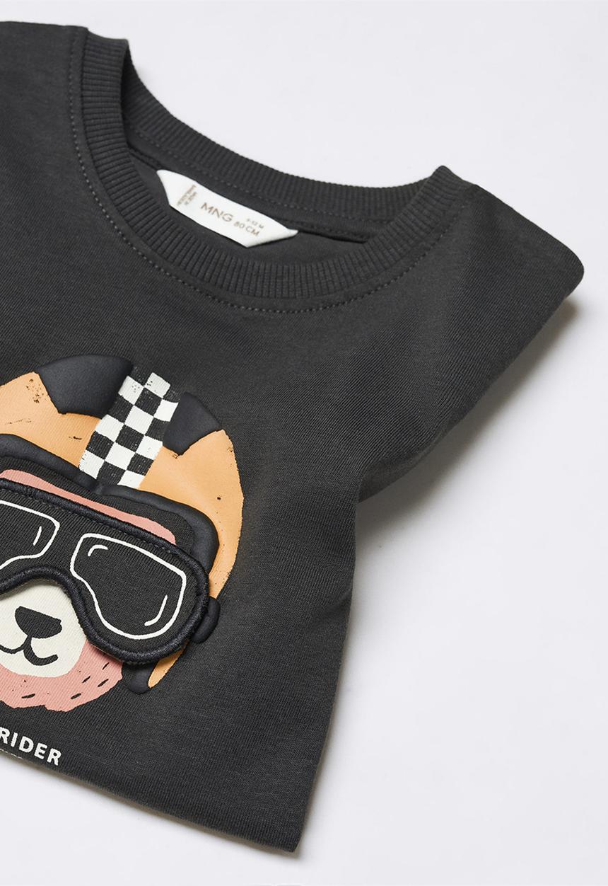 MANGO - T-shirt oso - charcoal