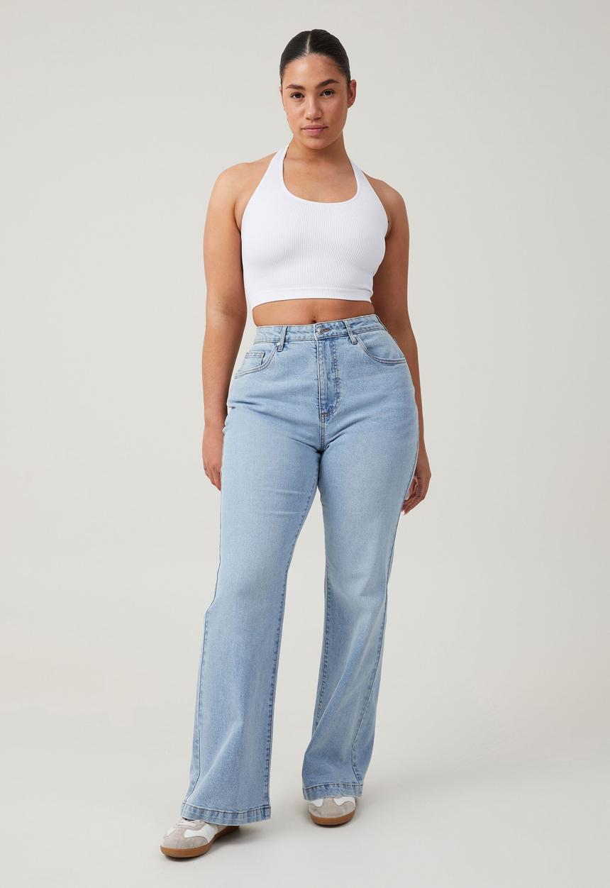 Cotton On - Curvy stretch bootleg flare jean - bondi blue