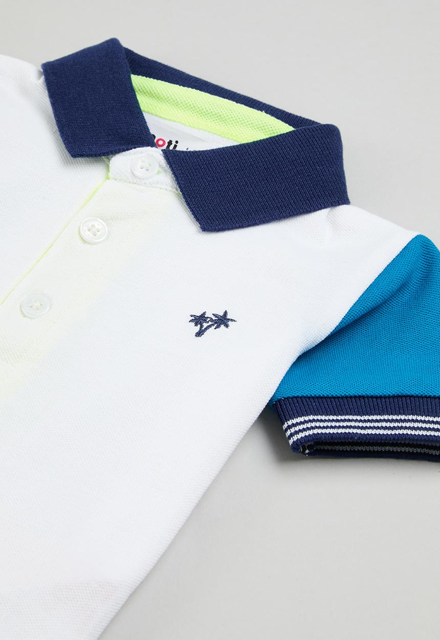 MINOTI - Pique polo and short set - white