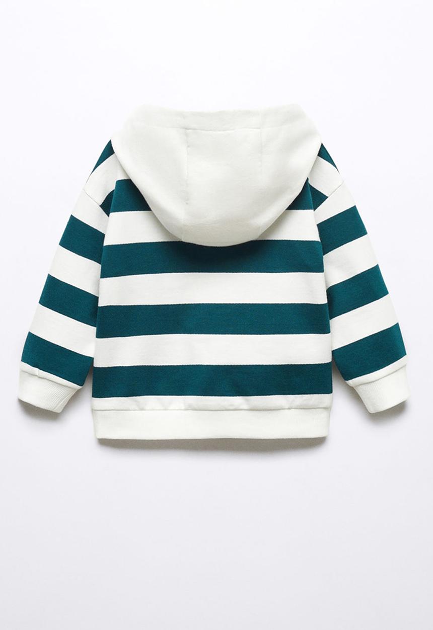 MANGO - Sweatshirt rugby - dark green & white