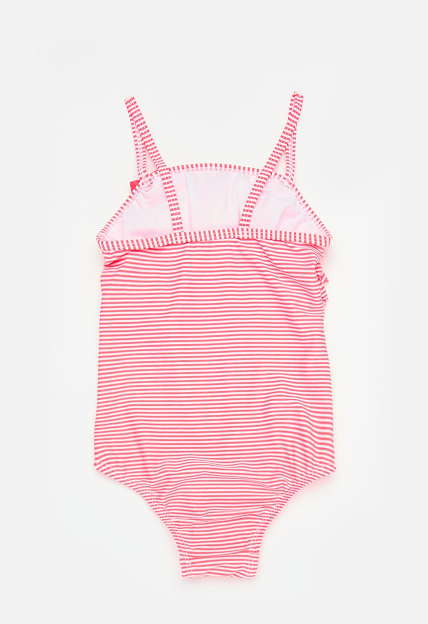 MINOTI - Striped laser cut swimsuit - pink