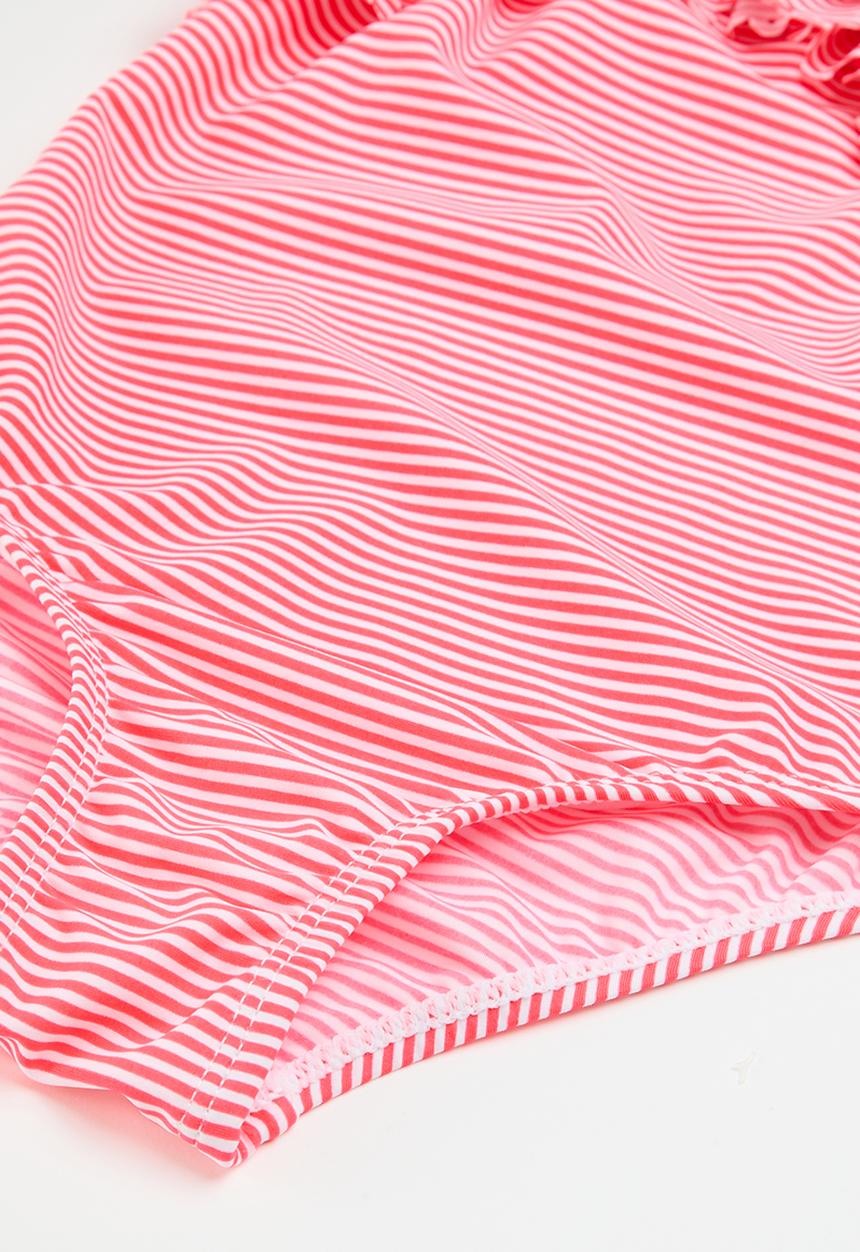 MINOTI - Striped laser cut swimsuit - pink