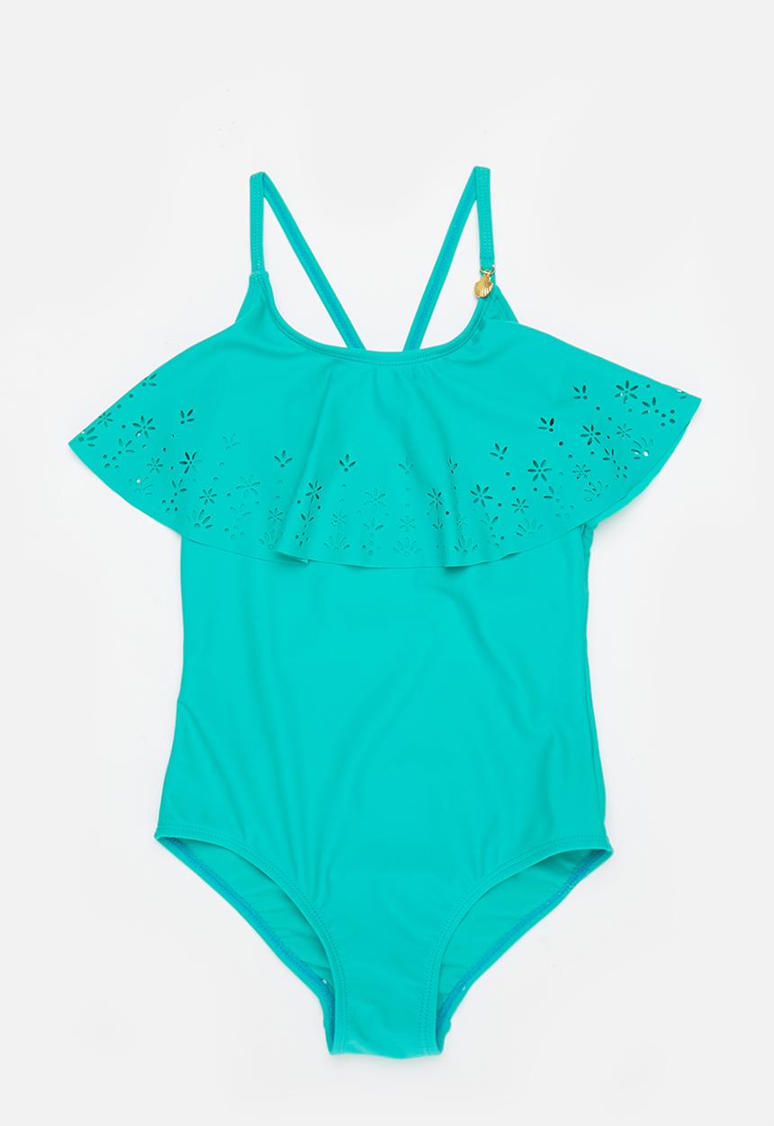 MINOTI - Laser cut swimsuit - turquoise