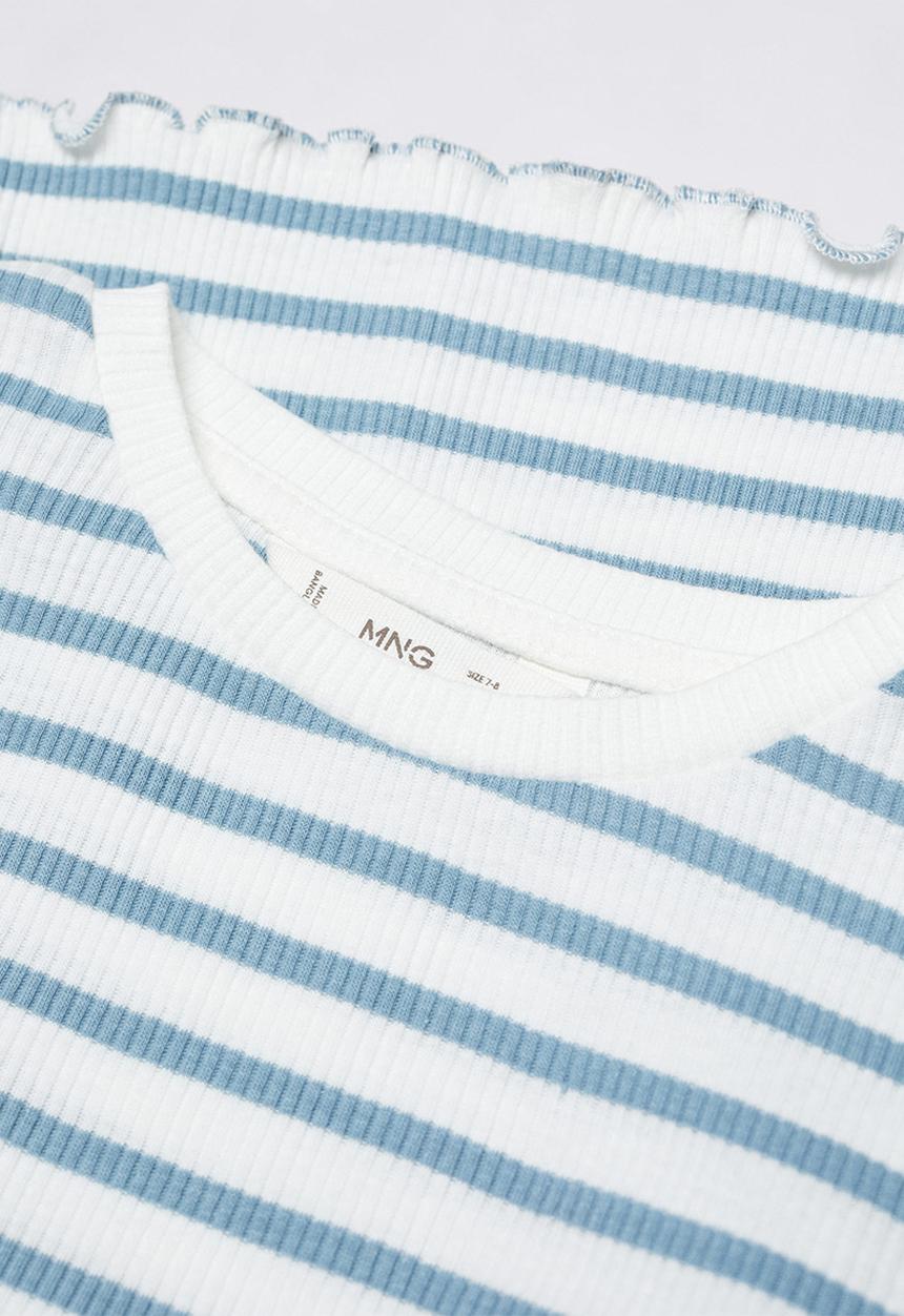 MANGO - T-shirt lines - sky blue