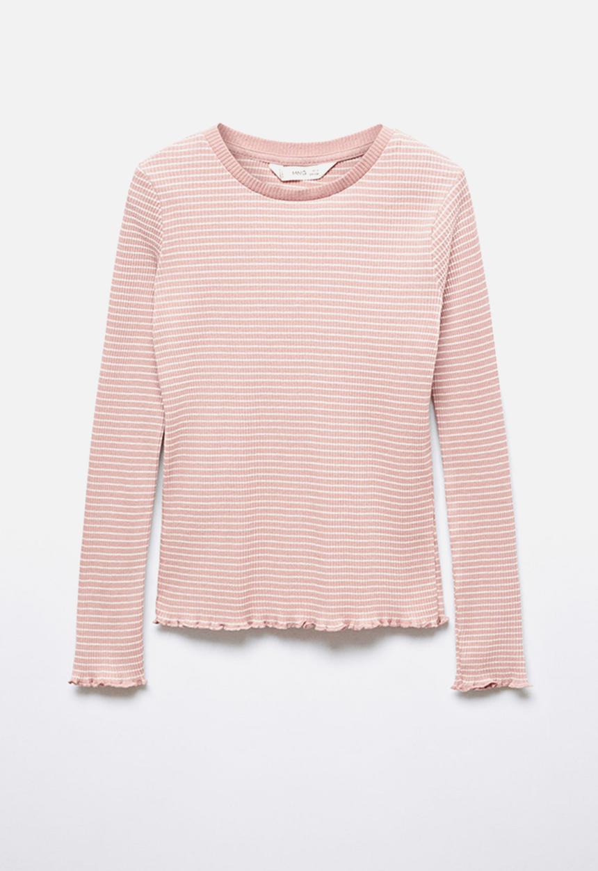 MANGO - T-shirt lines - pink