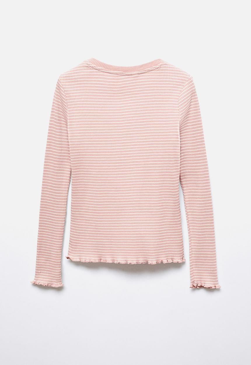 MANGO - T-shirt lines - pink
