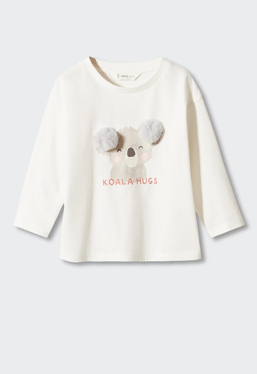 MANGO - T-shirt koala - off white
