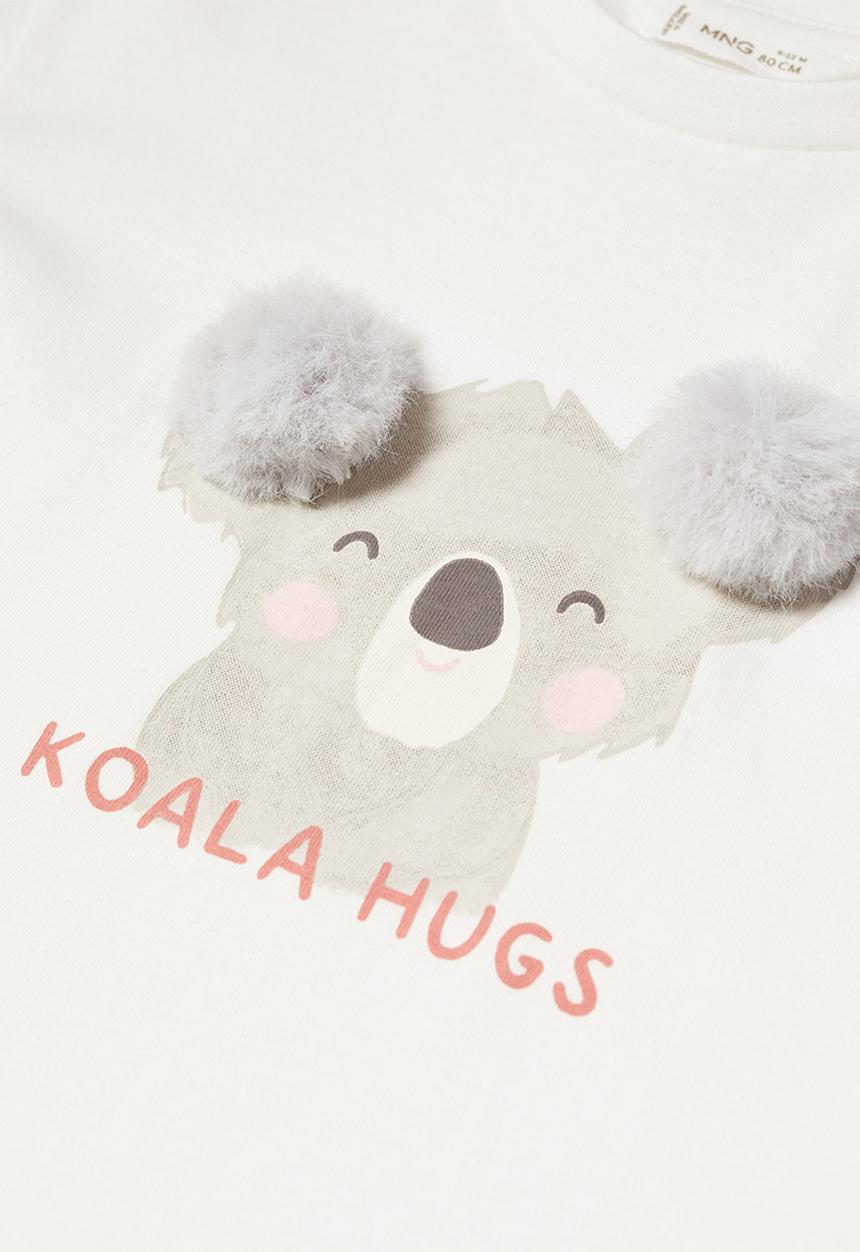 MANGO - T-shirt koala - off white