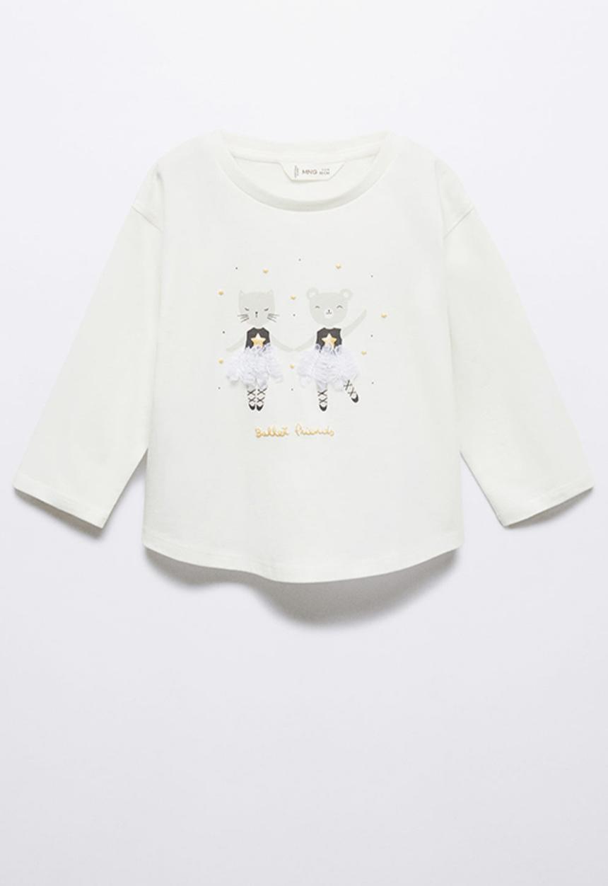 MANGO - T-shirt friends - off white