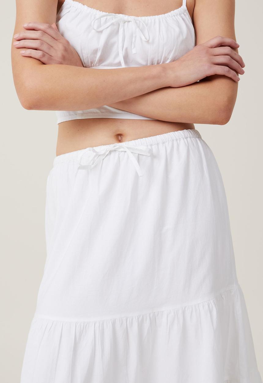 Cotton On - Talulah tiered maxi skirt - white