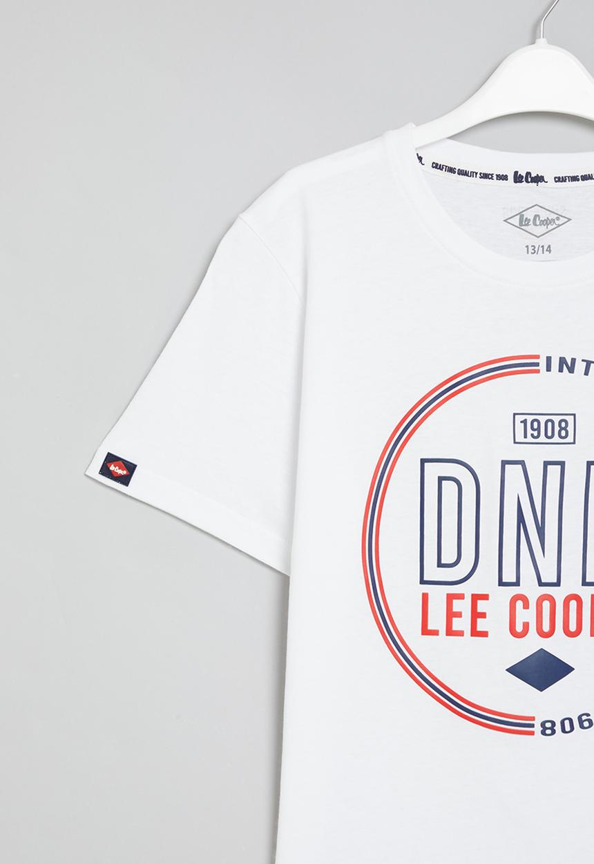 Lee Cooper - Circle dnm chest print kids tee - white