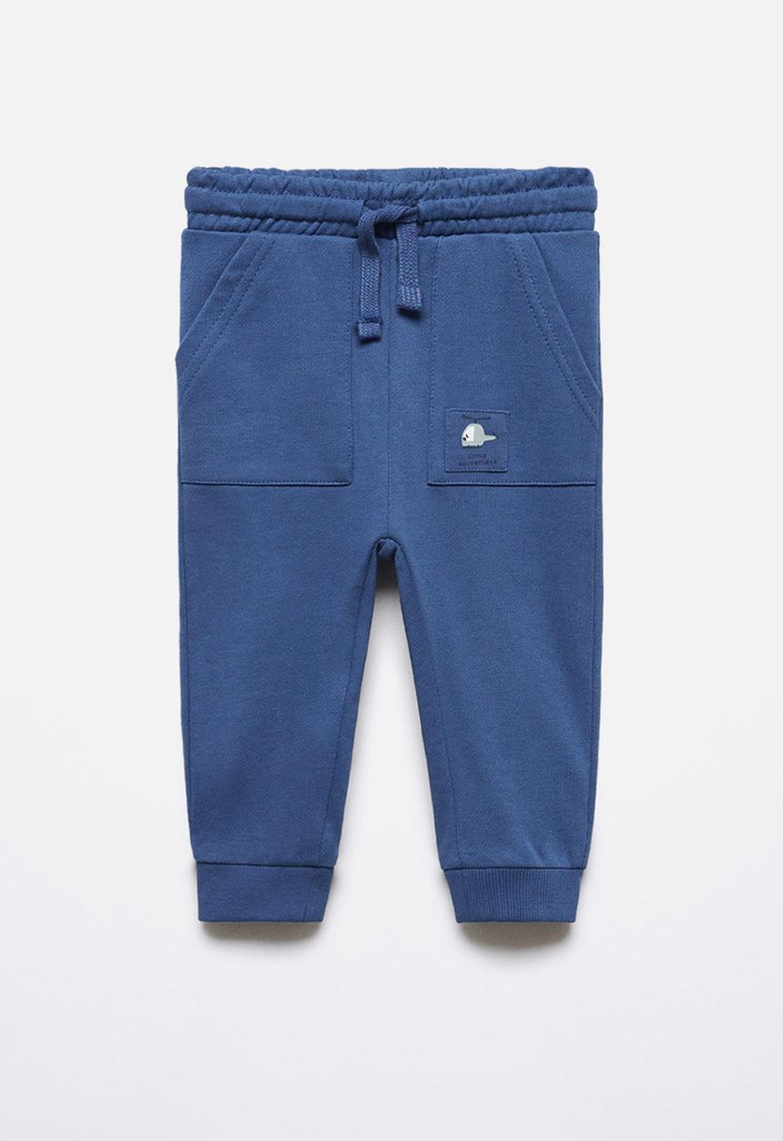 MANGO - Trousers matt - navy