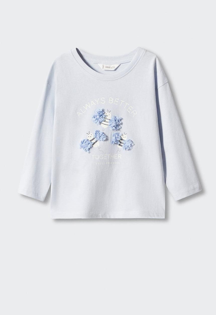 MANGO - T-shirt bees - sky blue