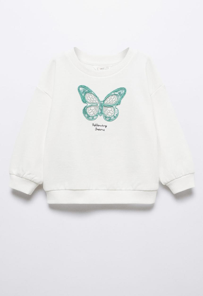MANGO - Sweatshirt butterf - off white
