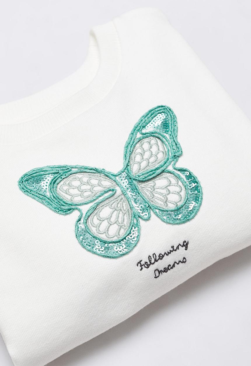 MANGO - Sweatshirt butterf - off white