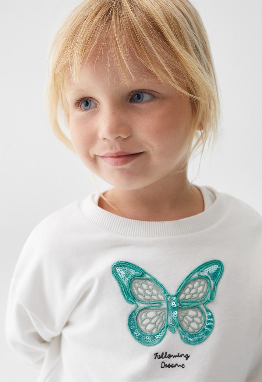 MANGO - Sweatshirt butterf - off white