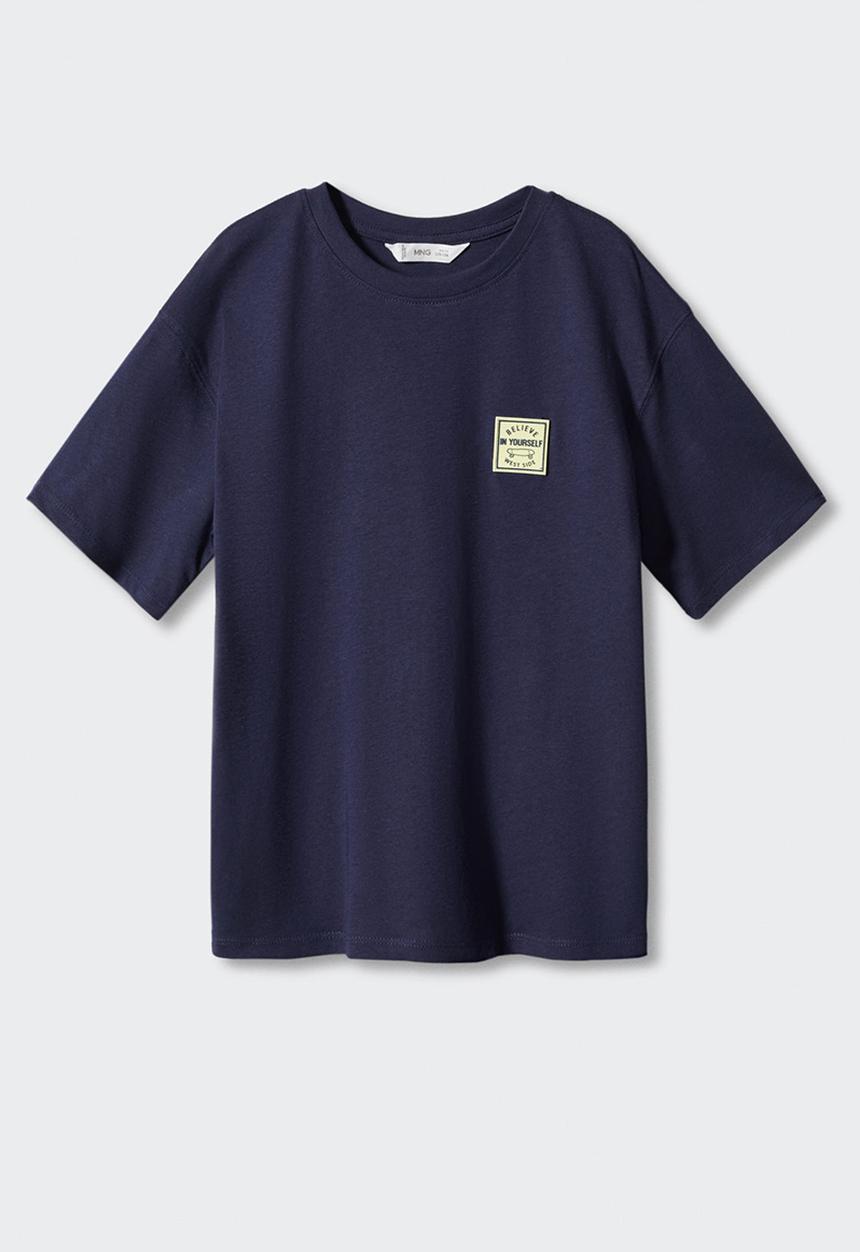 MANGO - T-shirt believe - navy