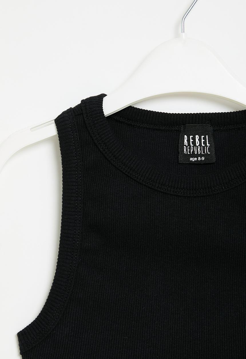 Rebel Republic - Ribbed tank - black
