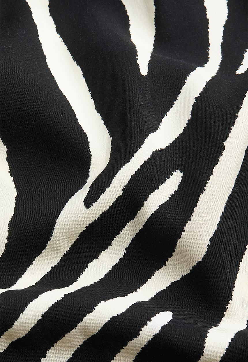 H&M - Cropped pull-on trousers - black zebra print