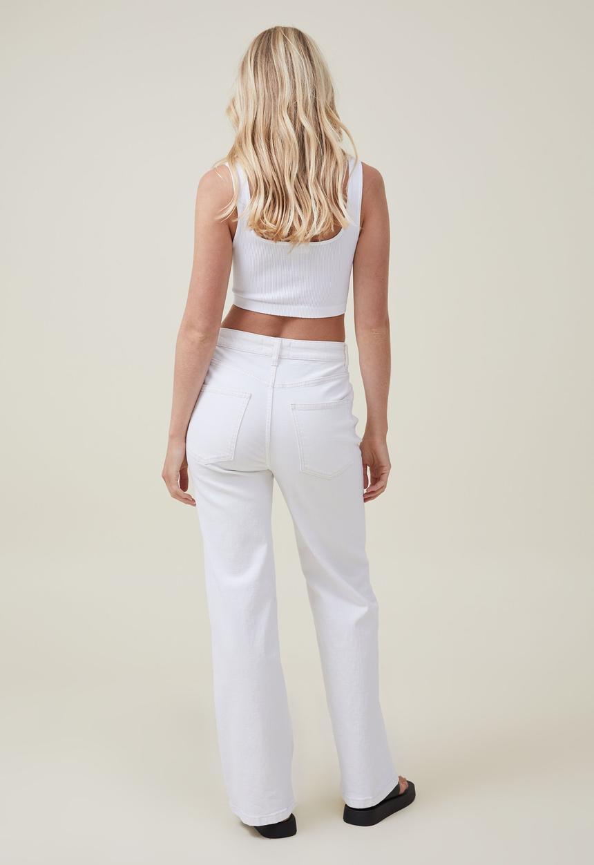 Cotton On - Stretch wide leg jean - whitehaven