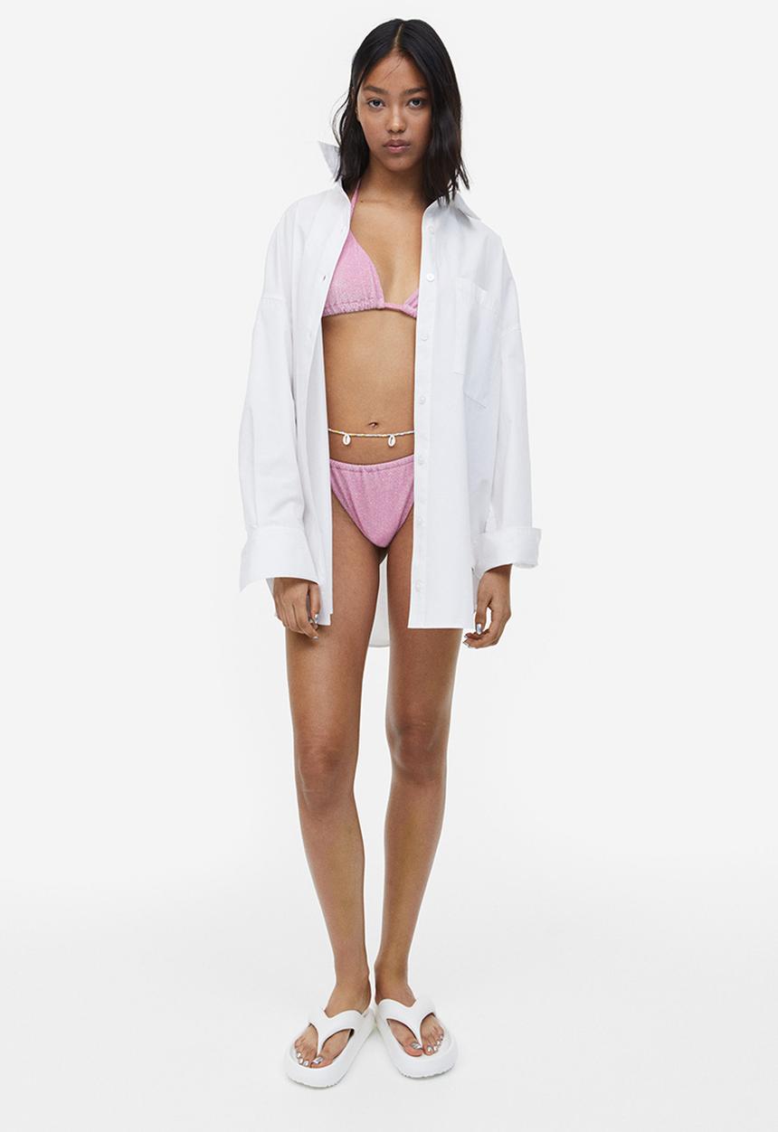 H&M - Brazilian bikini bottoms - light pink glittery