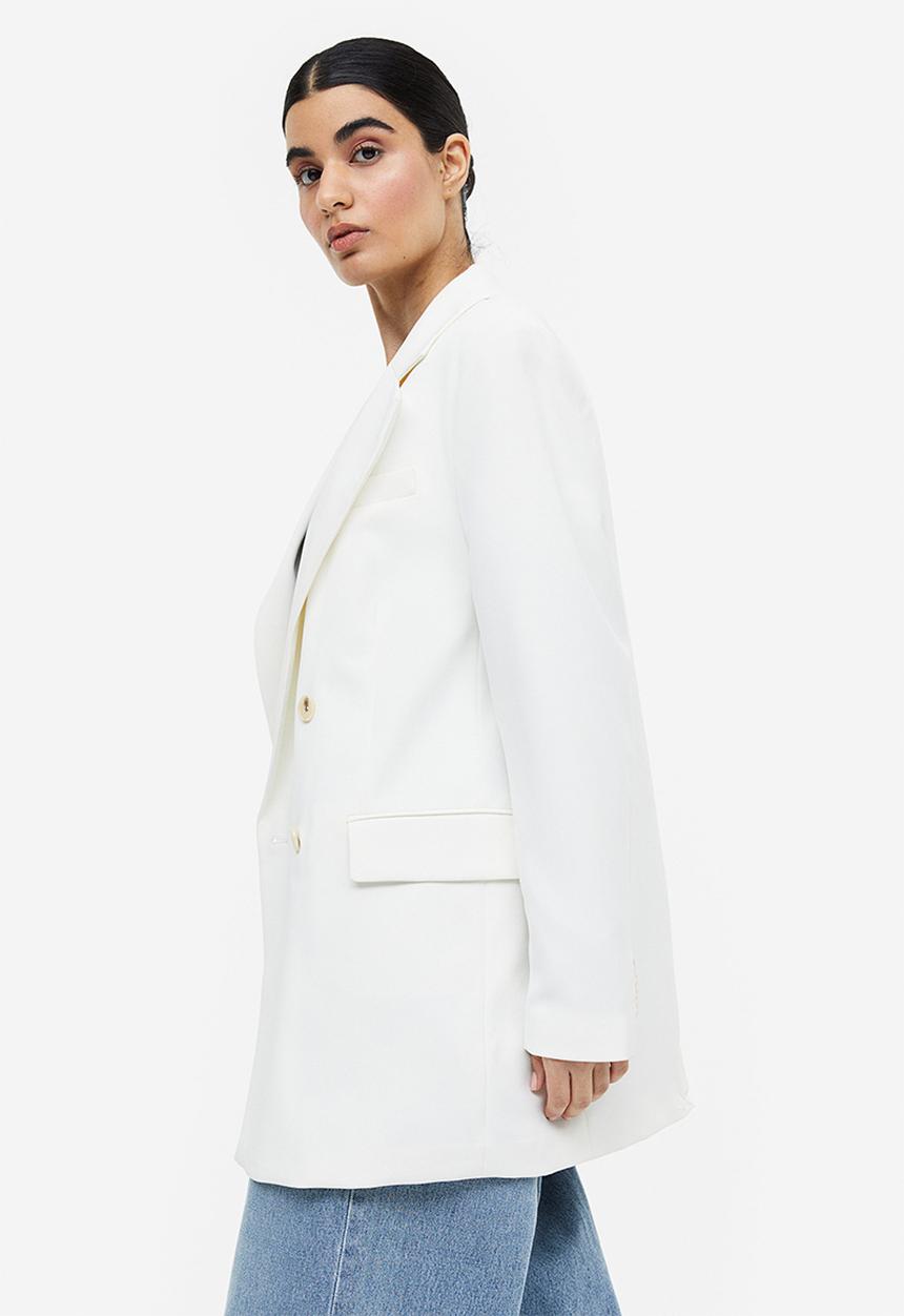 H&M - Double-breasted blazer - white