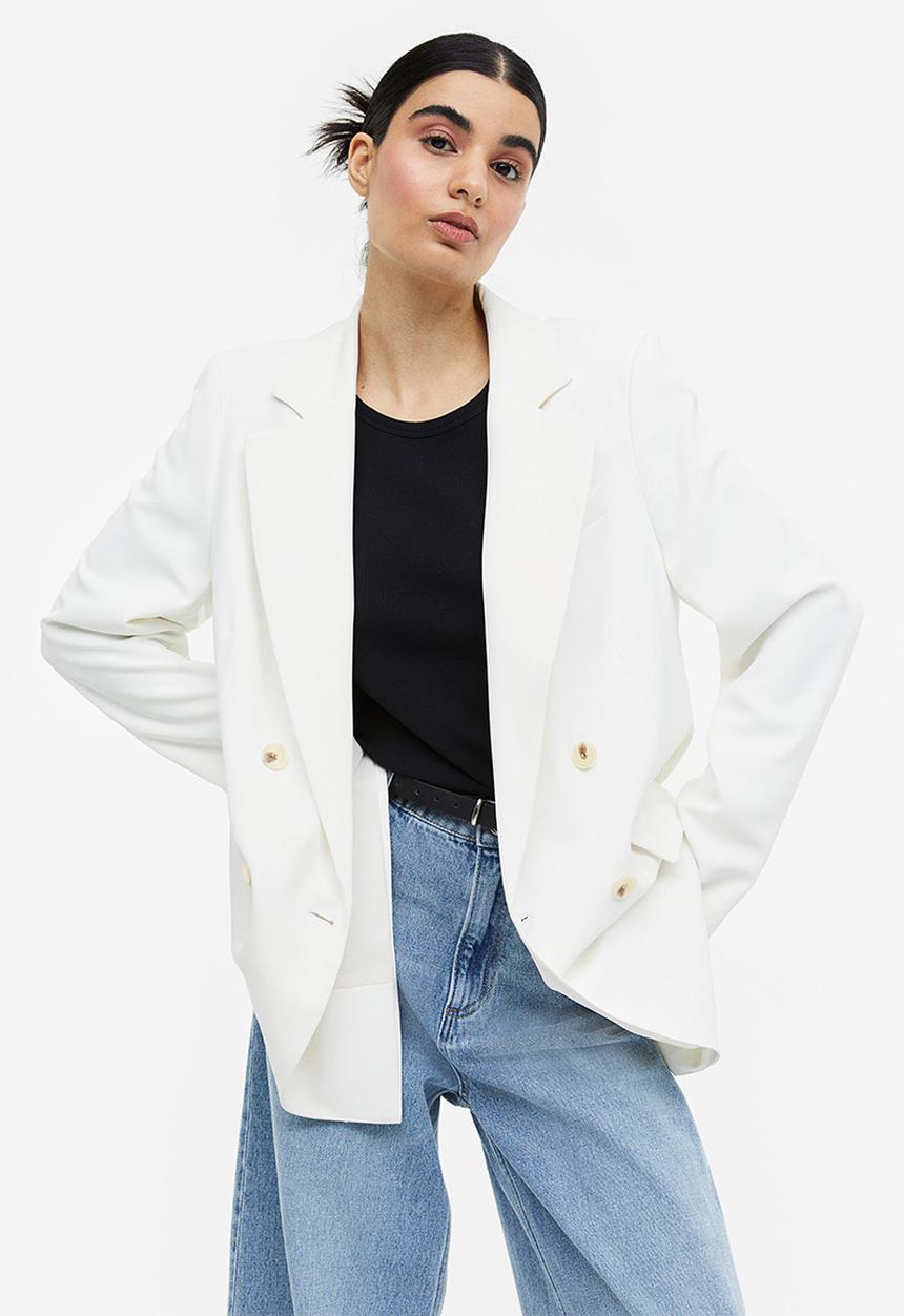 H&M - Double-breasted blazer - white