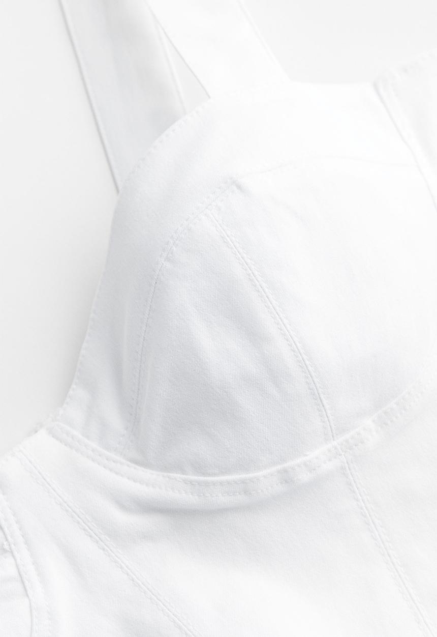 H&M - Cropped bustier top - white
