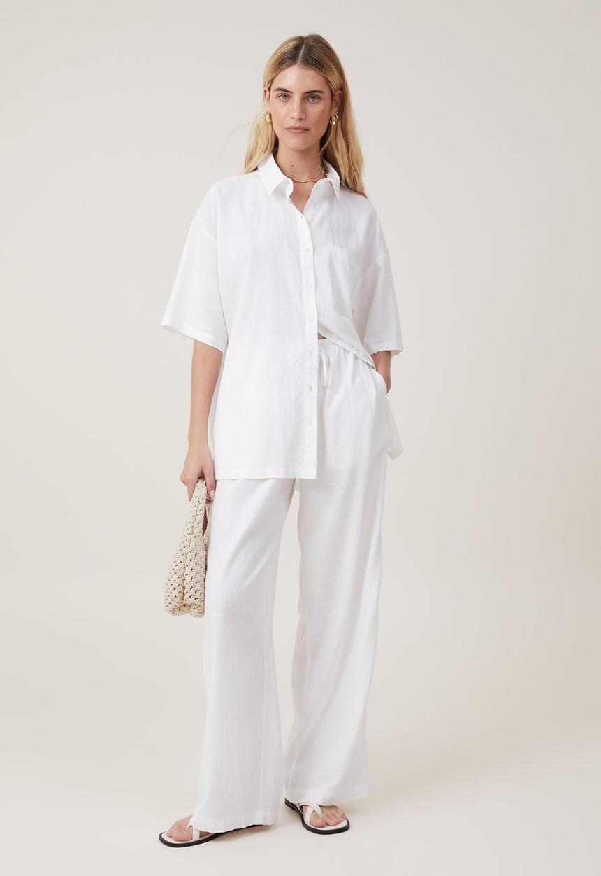 Cotton On - Haven wide leg pant - white