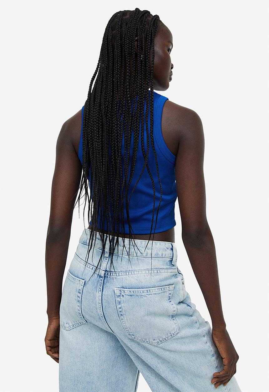 H&M - Cropped vest top - bright blue 