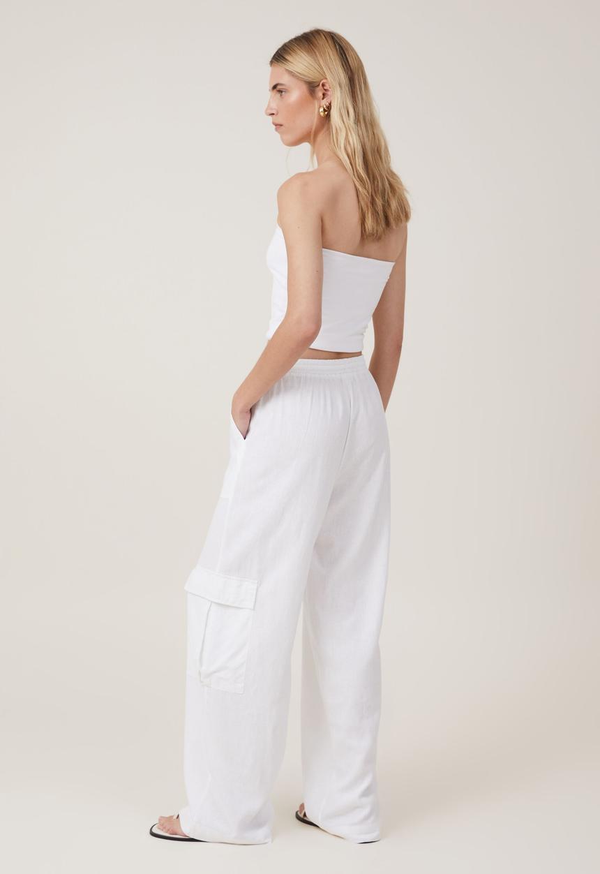 Cotton On - Haven utility wide leg pant - white