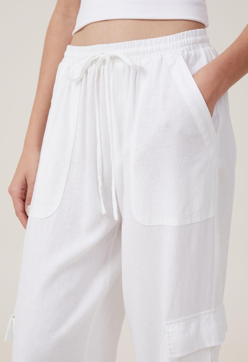 Cotton On - Haven utility wide leg pant - white