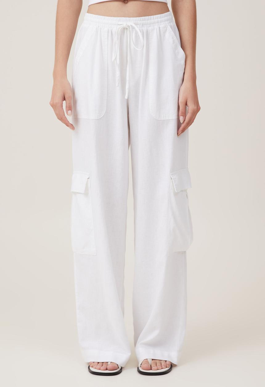 Cotton On - Haven utility wide leg pant - white