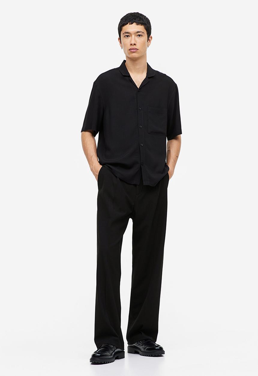 H&M - Relaxed fit resort shirt - black