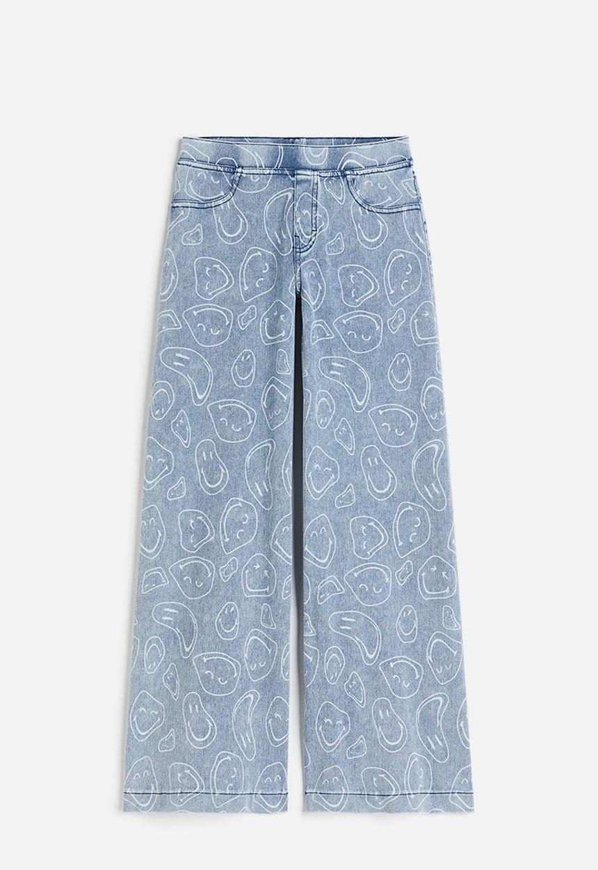H&M - Wide printed trousers - blue