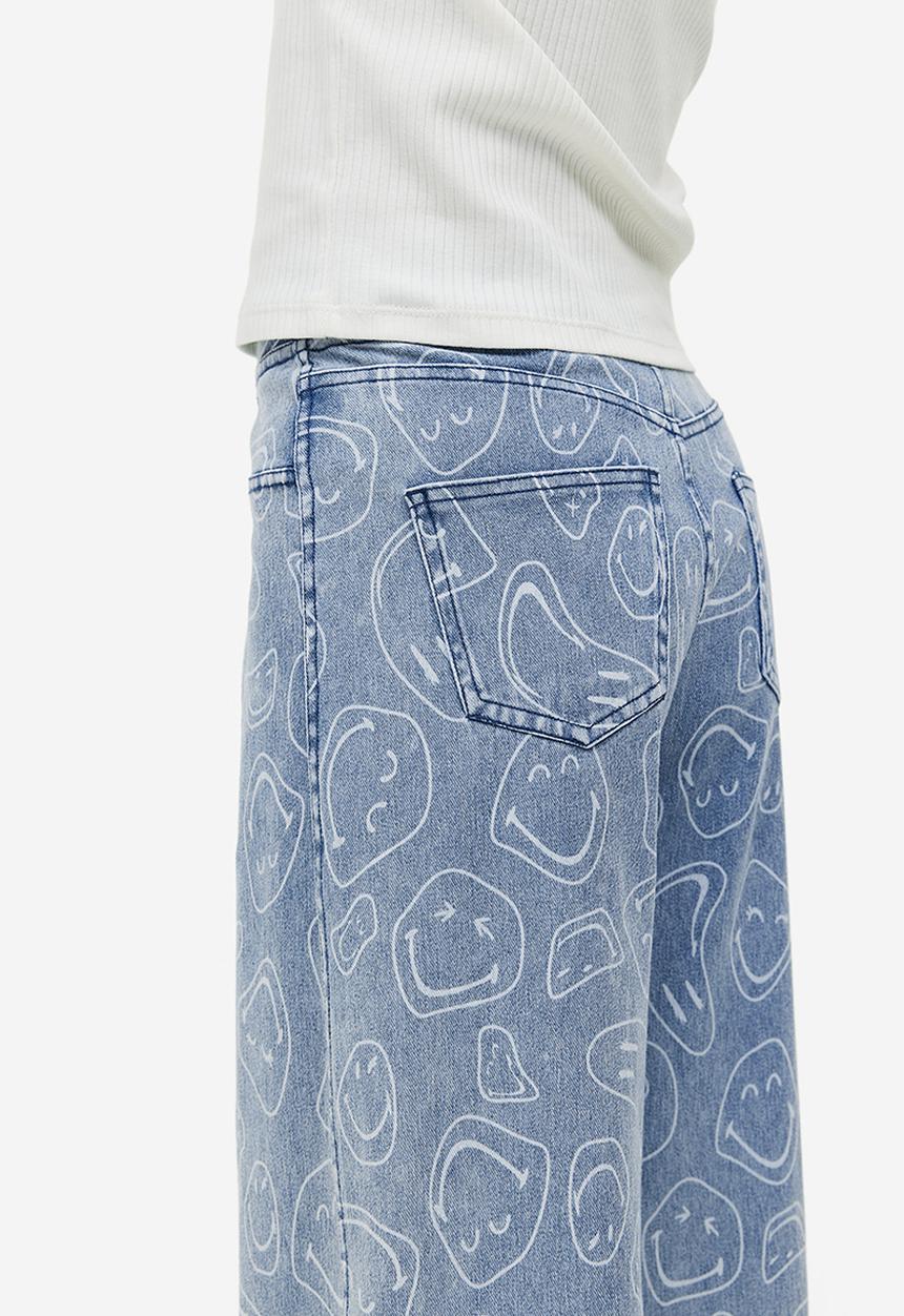 H&M - Wide printed trousers - blue
